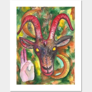 Occult satanic goat Baphomet Posters and Art